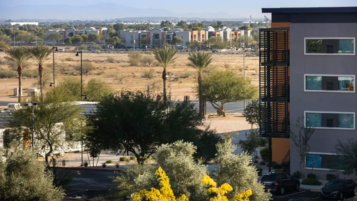 surprise-az Neighborhood homes in Surprise, Arizona under a clear sky